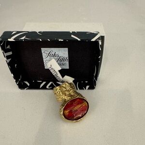 Yves Saint Laurent Gold and Red Ring